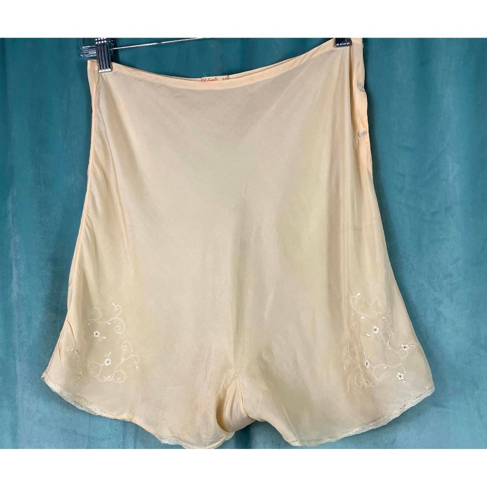 Antique 1920s Nude Peach Tap Pants Panty Flapper 30s Fancy Lace